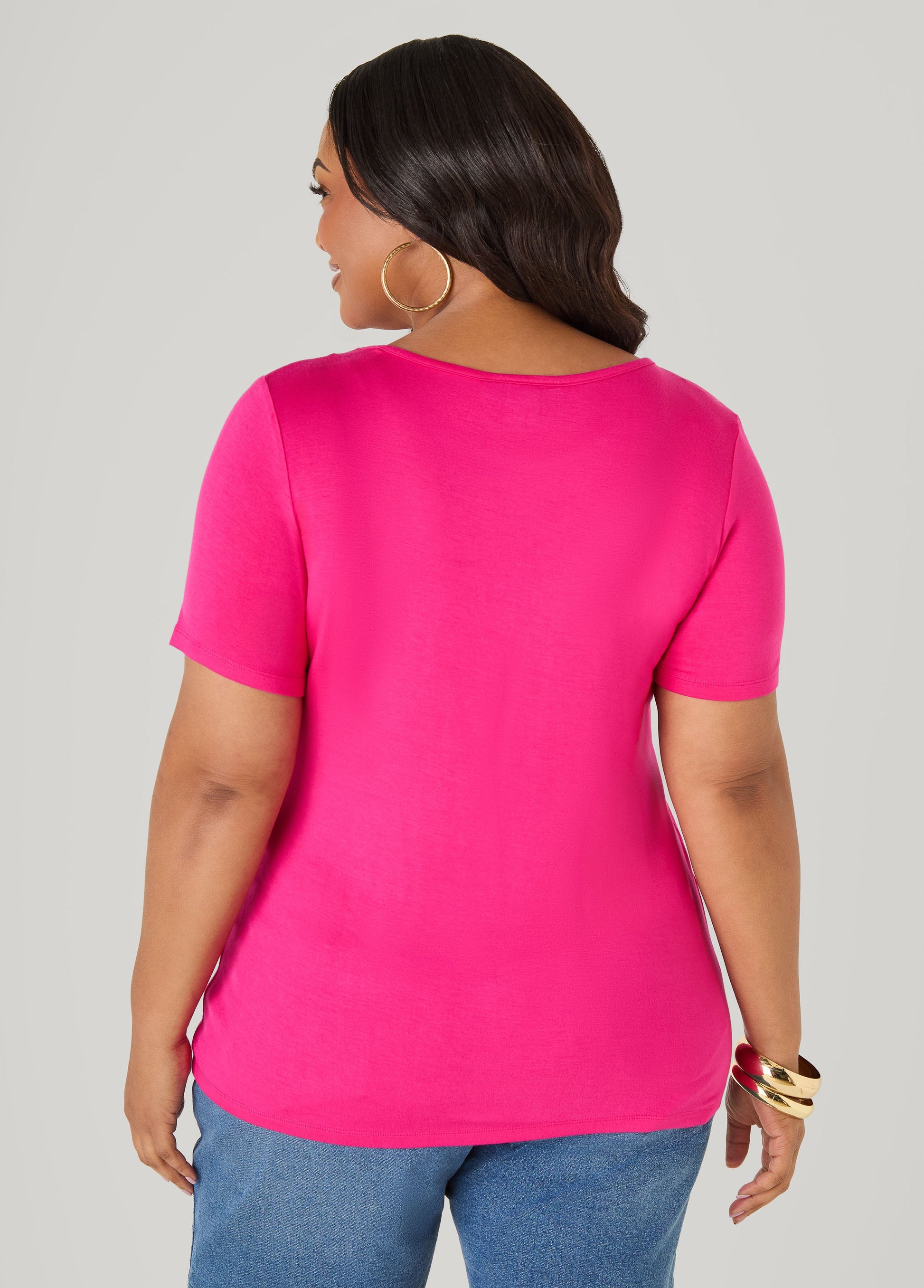 Ashley Stewart The Basic Crewneck Jersey Tee Bosphorus
