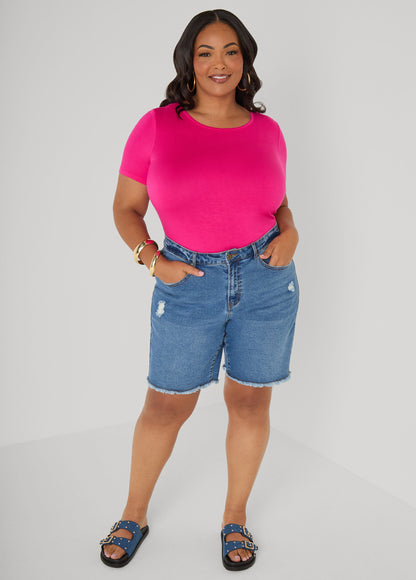 Ashley Stewart The Basic Crewneck Jersey Tee Bosphorus