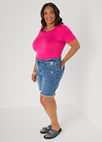 Ashley Stewart The Basic Crewneck Jersey Tee Bosphorus