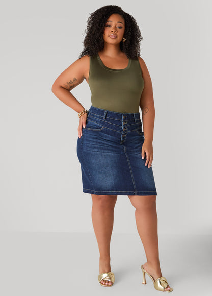 Ashley Stewart Basic Knit Cami Top White
