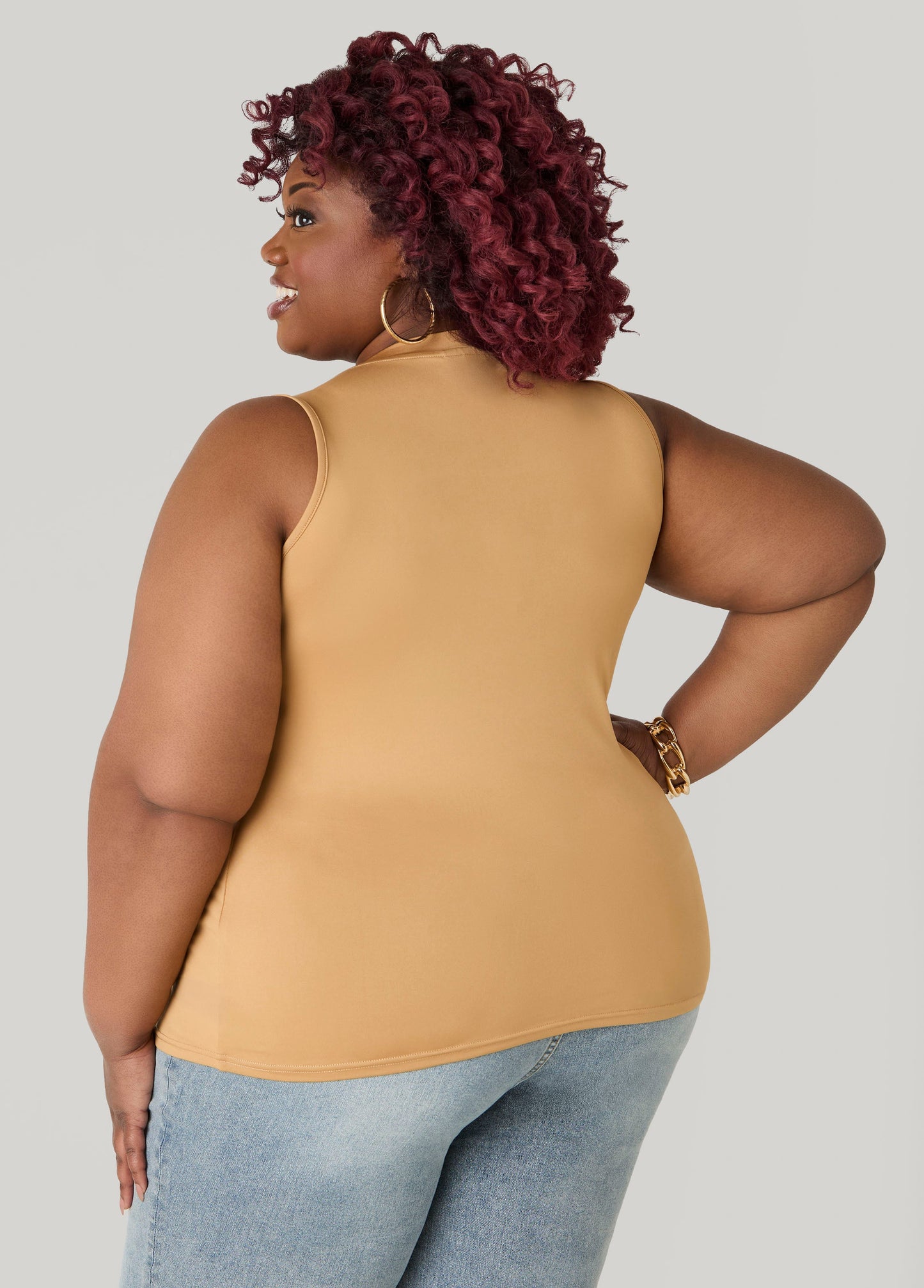 Ashley Stewart Basic Knit Cami Top White