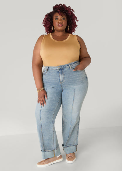 Ashley Stewart Basic Knit Cami Top White