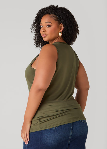 Ashley Stewart Basic Knit Cami Top White
