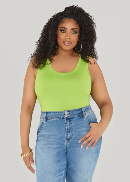 Ashley Stewart The Basic Knitted Cami Macaw Green