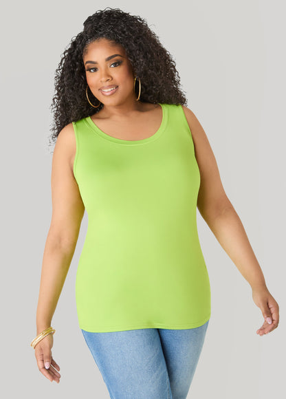 Ashley Stewart The Basic Knitted Cami Macaw Green