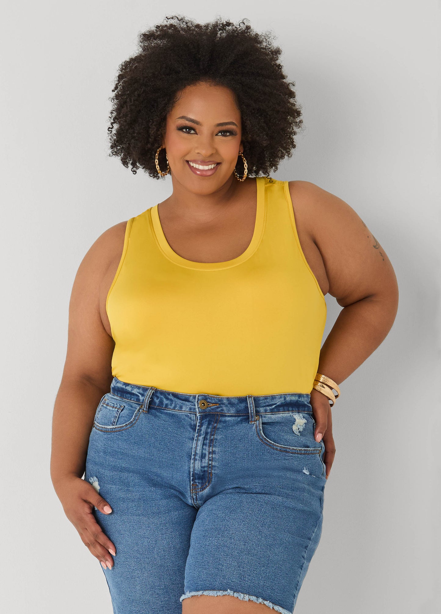 Ashley Stewart The Basic Knitted Cami Macaw Green