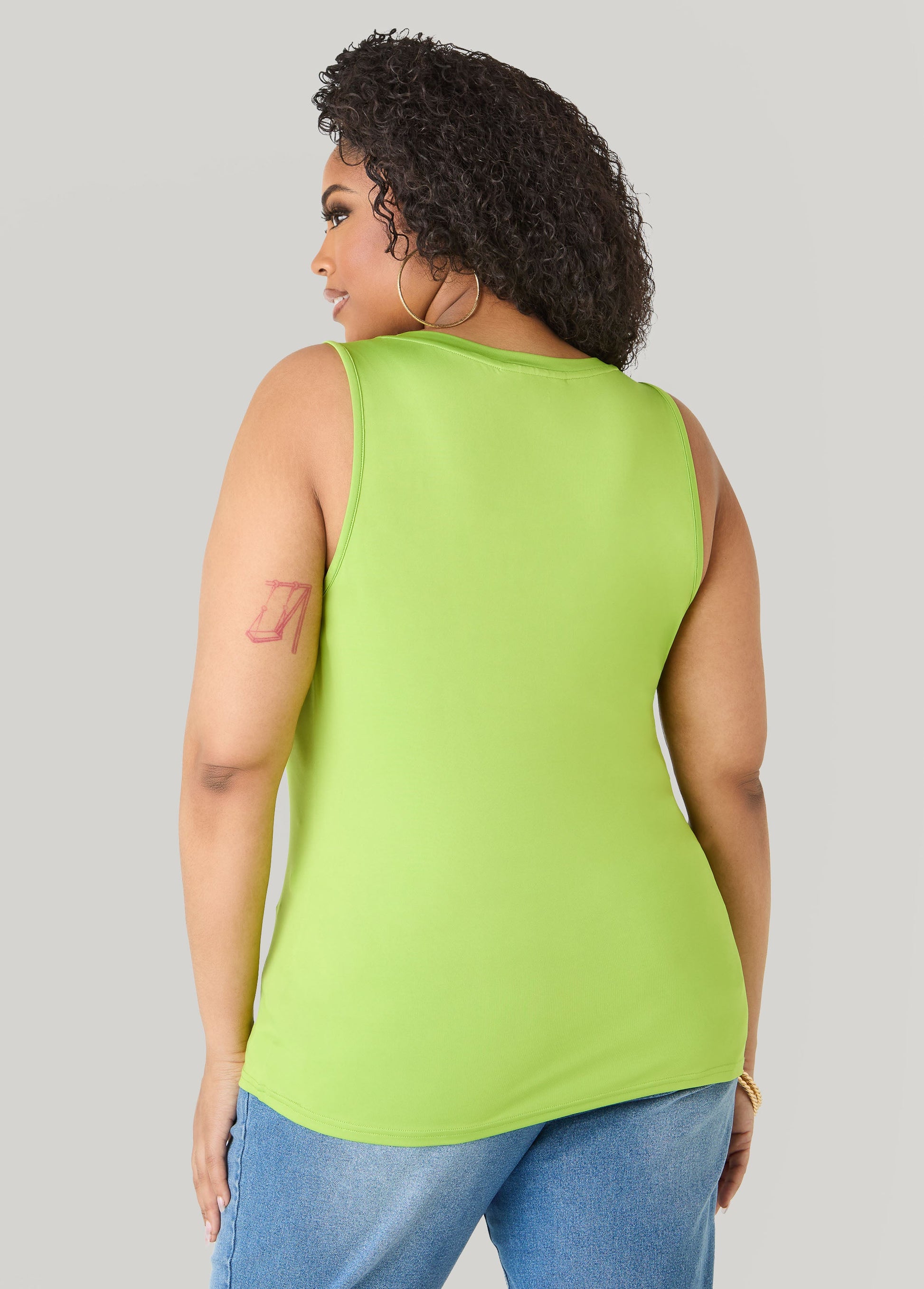 Ashley Stewart The Basic Knitted Cami Macaw Green