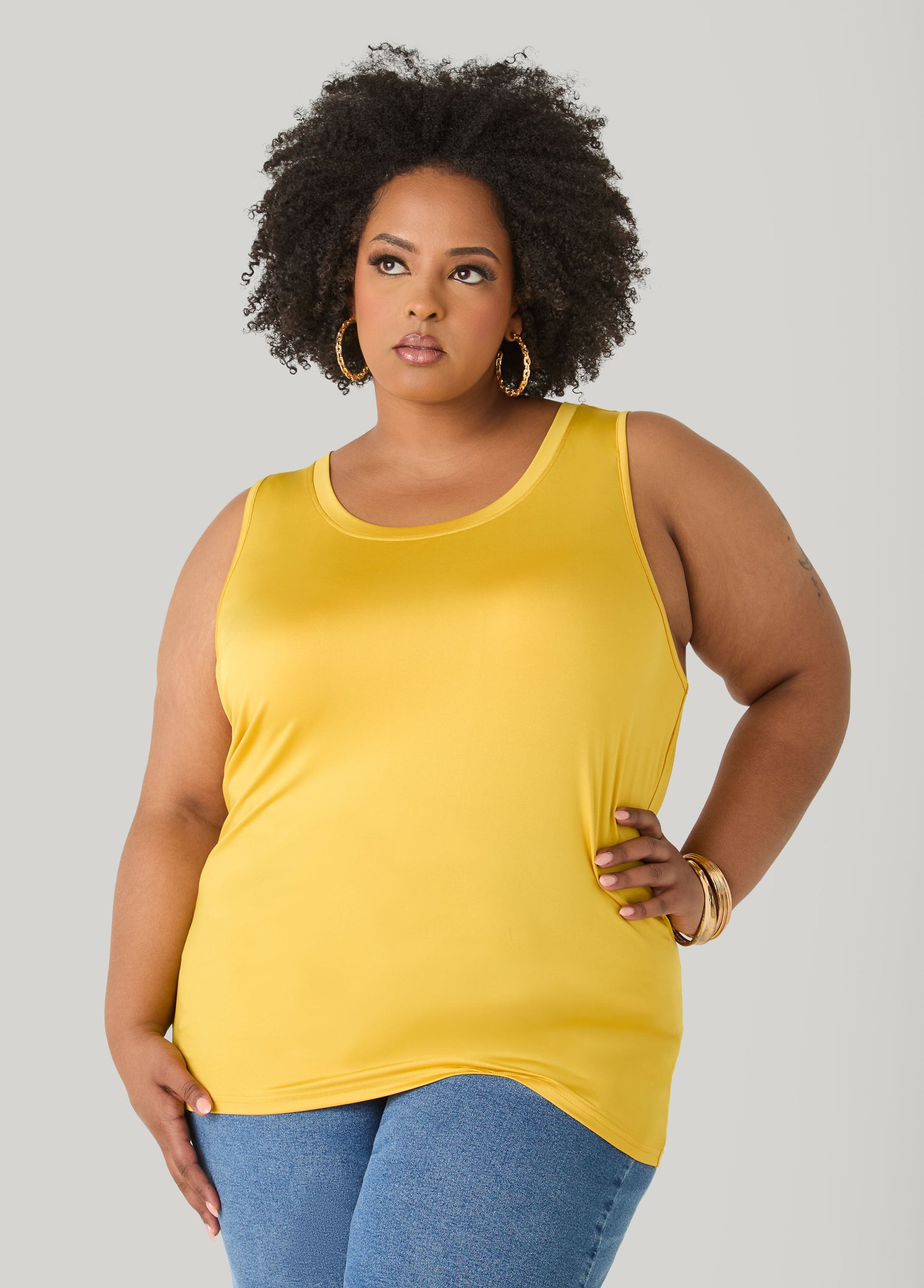 Ashley Stewart The Basic Knitted Cami Macaw Green