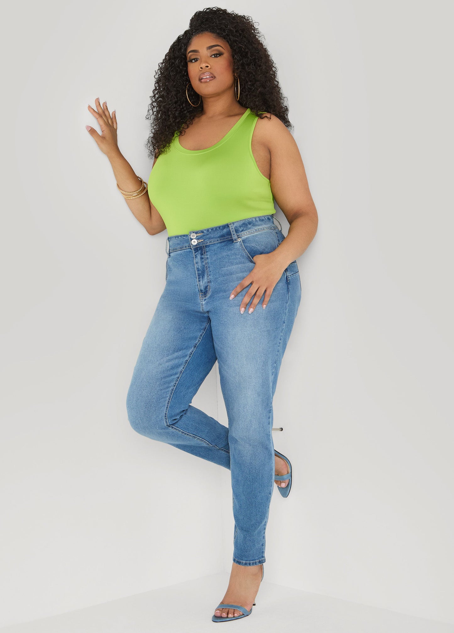 Ashley Stewart The Basic Knitted Cami Macaw Green