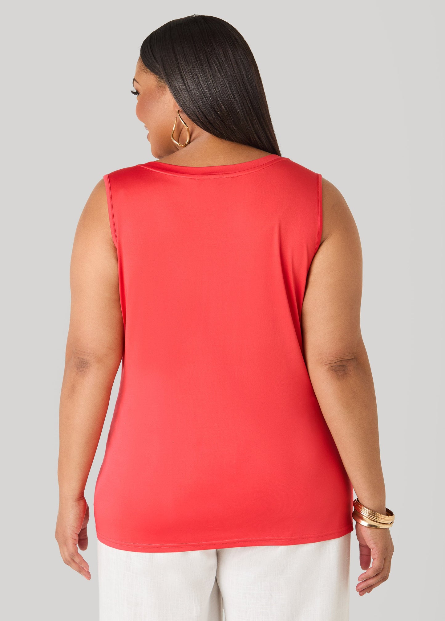 Ashley Stewart The Basic Stretch Knit Cami Top Turquoise