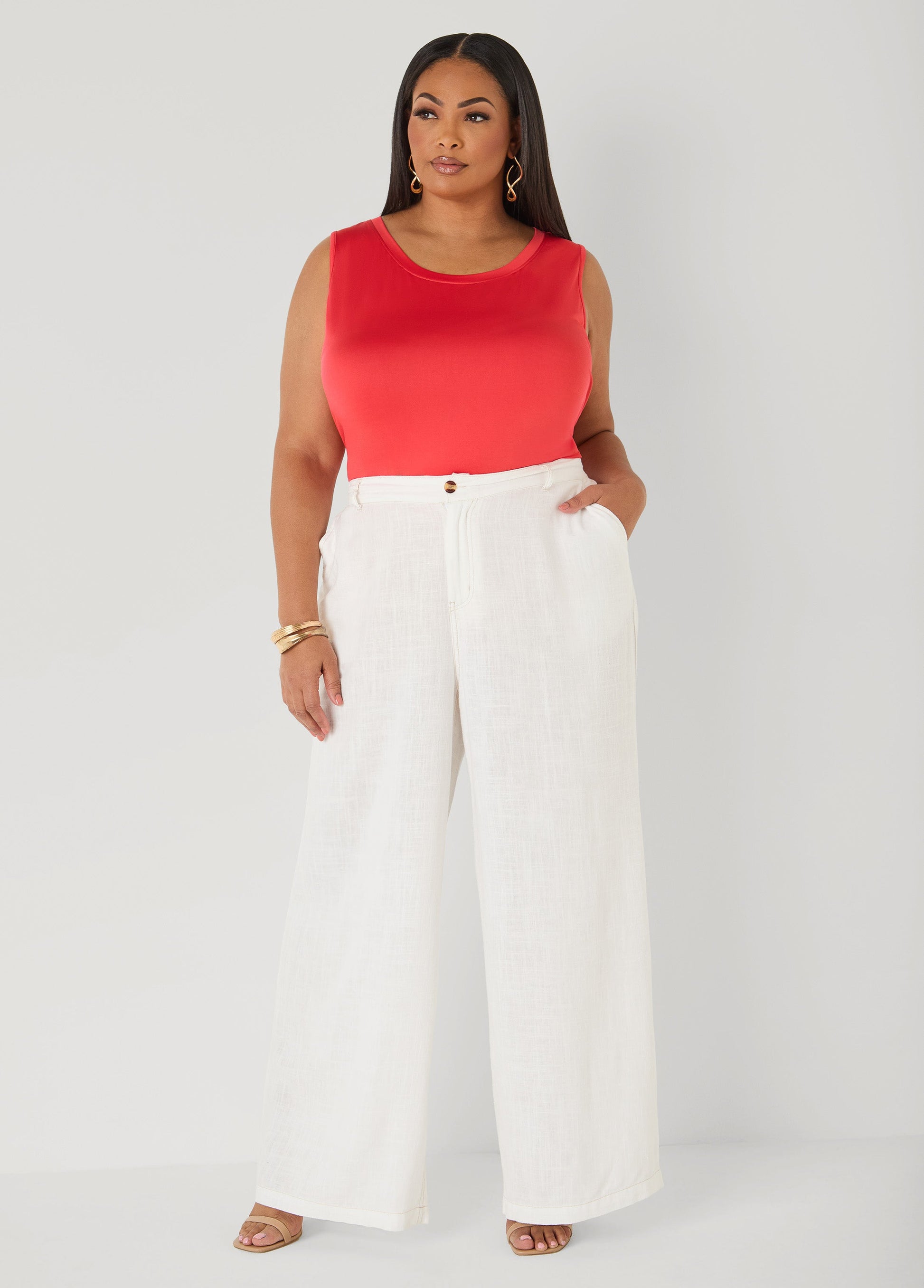 Ashley Stewart The Basic Stretch Knit Cami Top Turquoise