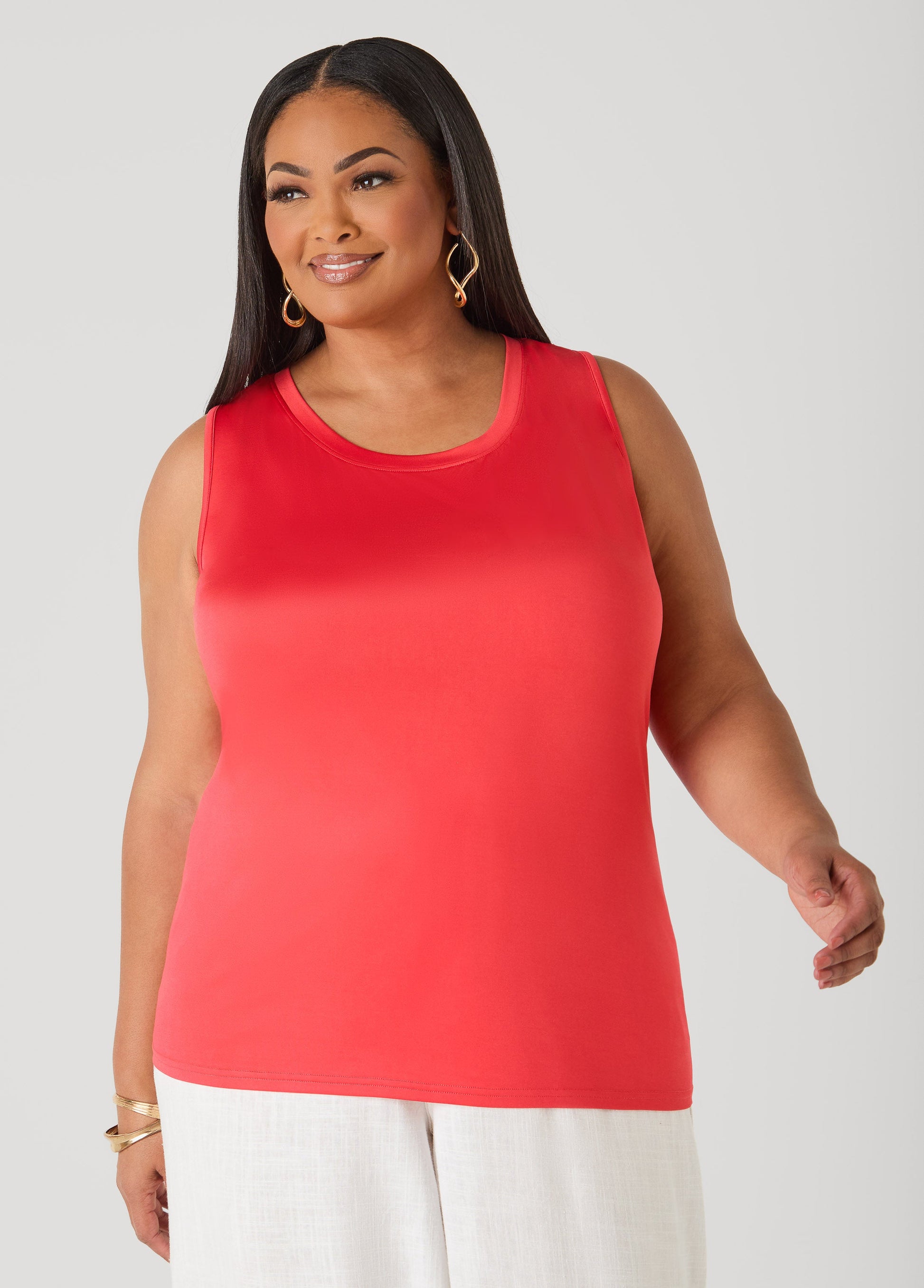 Ashley Stewart The Basic Stretch Knit Cami Top Turquoise