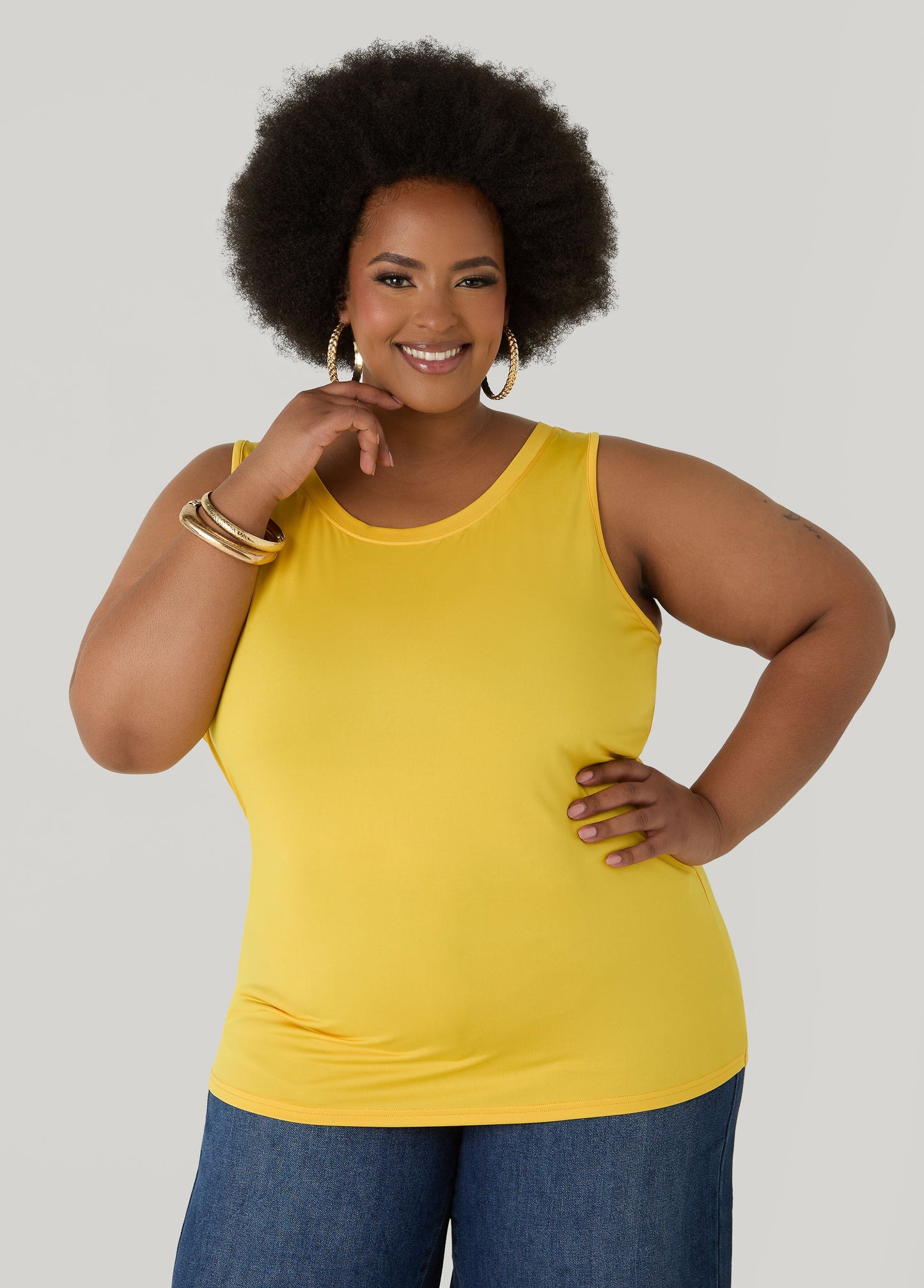 Ashley Stewart Basic Knit Cami Calypso Coral
