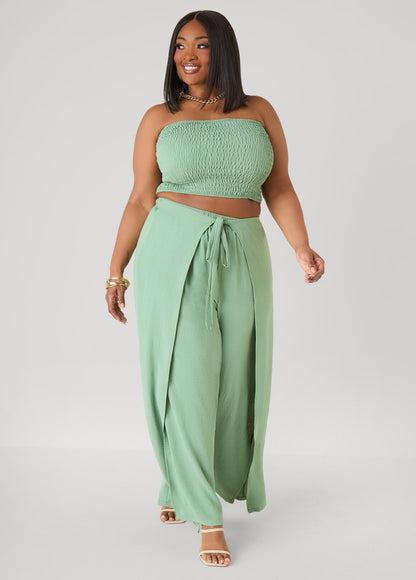 Ashley Stewart Smocked Tube Top Black