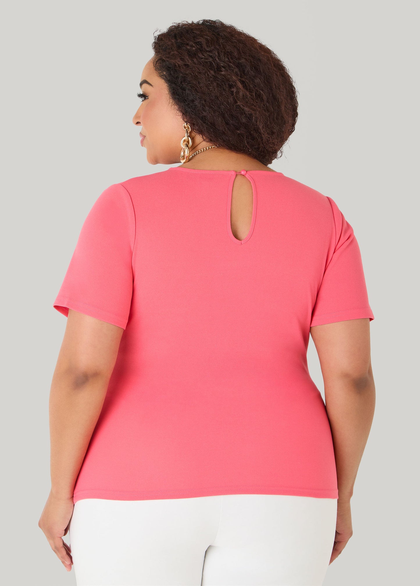 Ashley Stewart Embellished Faux Wrap Top Spectra Yellow