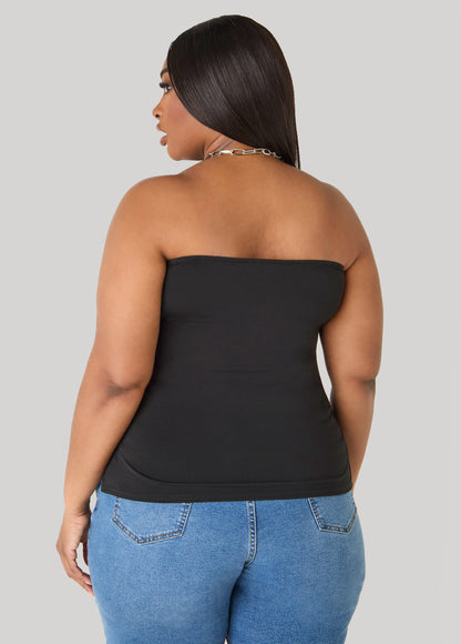 Ashley Stewart Ruched Tube Top Poinsettia