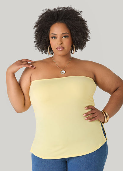 Ashley Stewart Ruched Tube Top Poinsettia