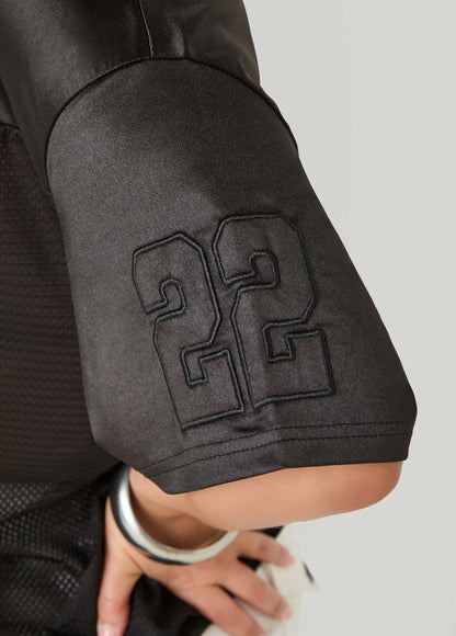 Ashley Stewart Mesh Paneled Jersey Black