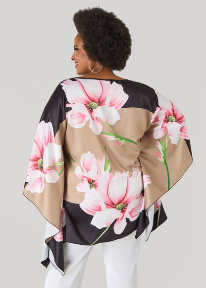 Ashley Stewart Floral Print Satin Tunic Amazon
