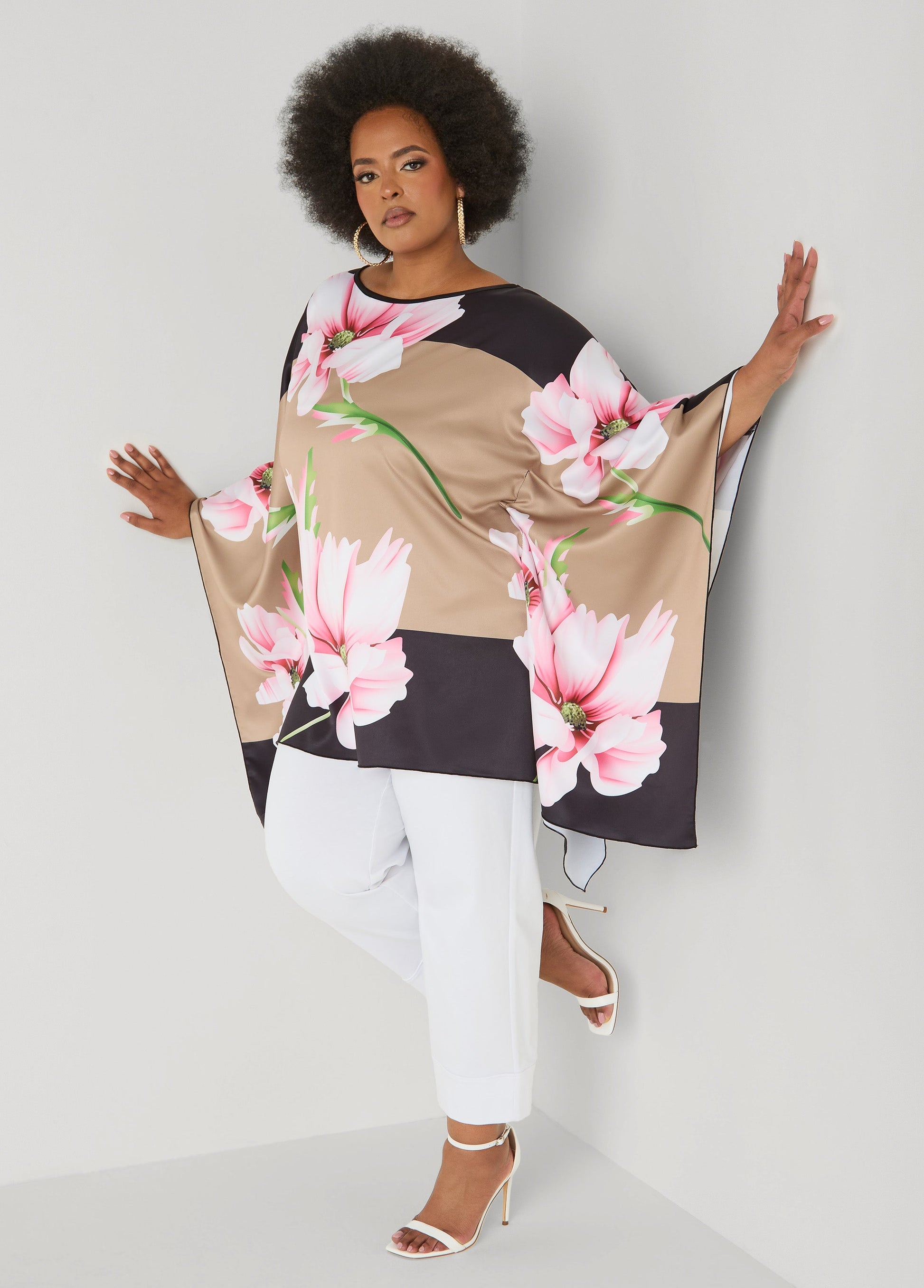 Ashley Stewart Floral Print Satin Tunic Amazon