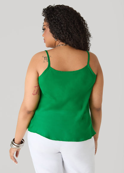 Ashley Stewart Cowl Neck Crepe Cami Pansy
