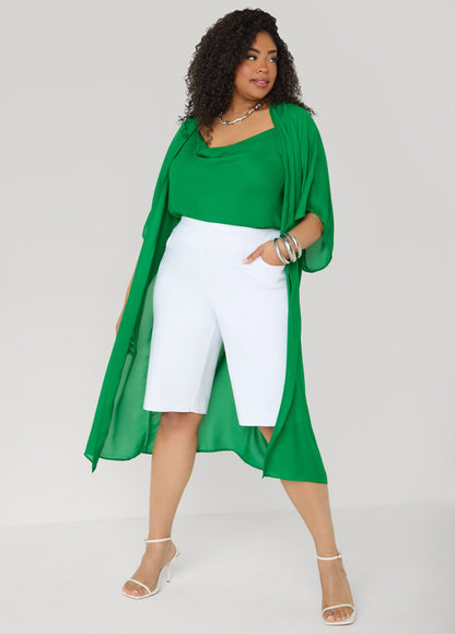 Ashley Stewart Cowl Neck Crepe Cami Pansy