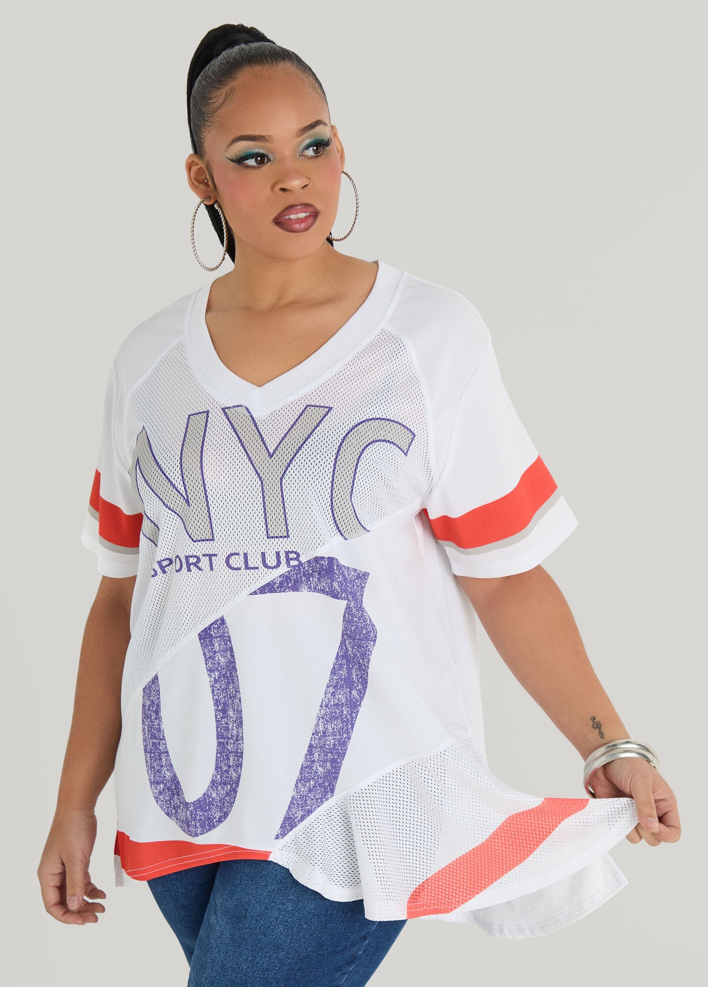 Ashley Stewart NYC Patchwork Jersey Orange