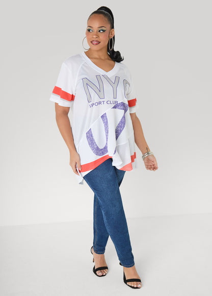 Ashley Stewart NYC Patchwork Jersey Orange