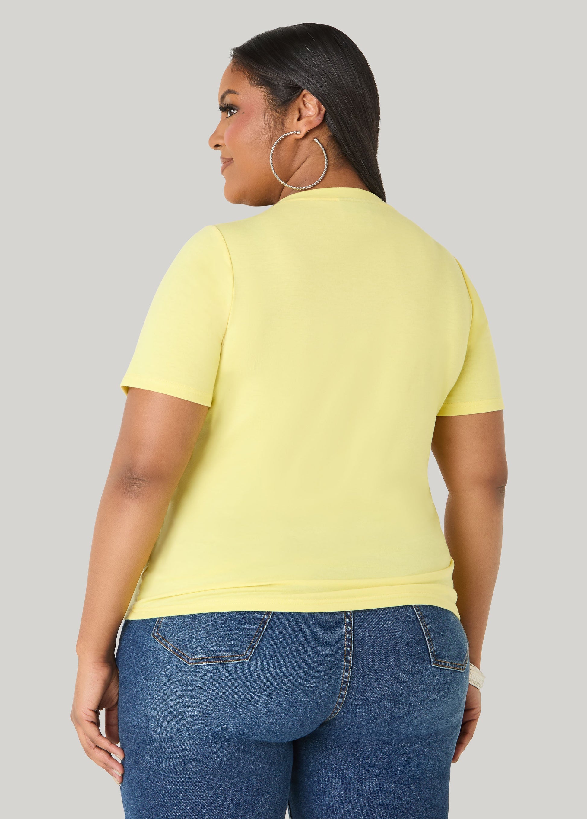 Ashley Stewart Boujee Paris Graphic Tee Canary Yellow
