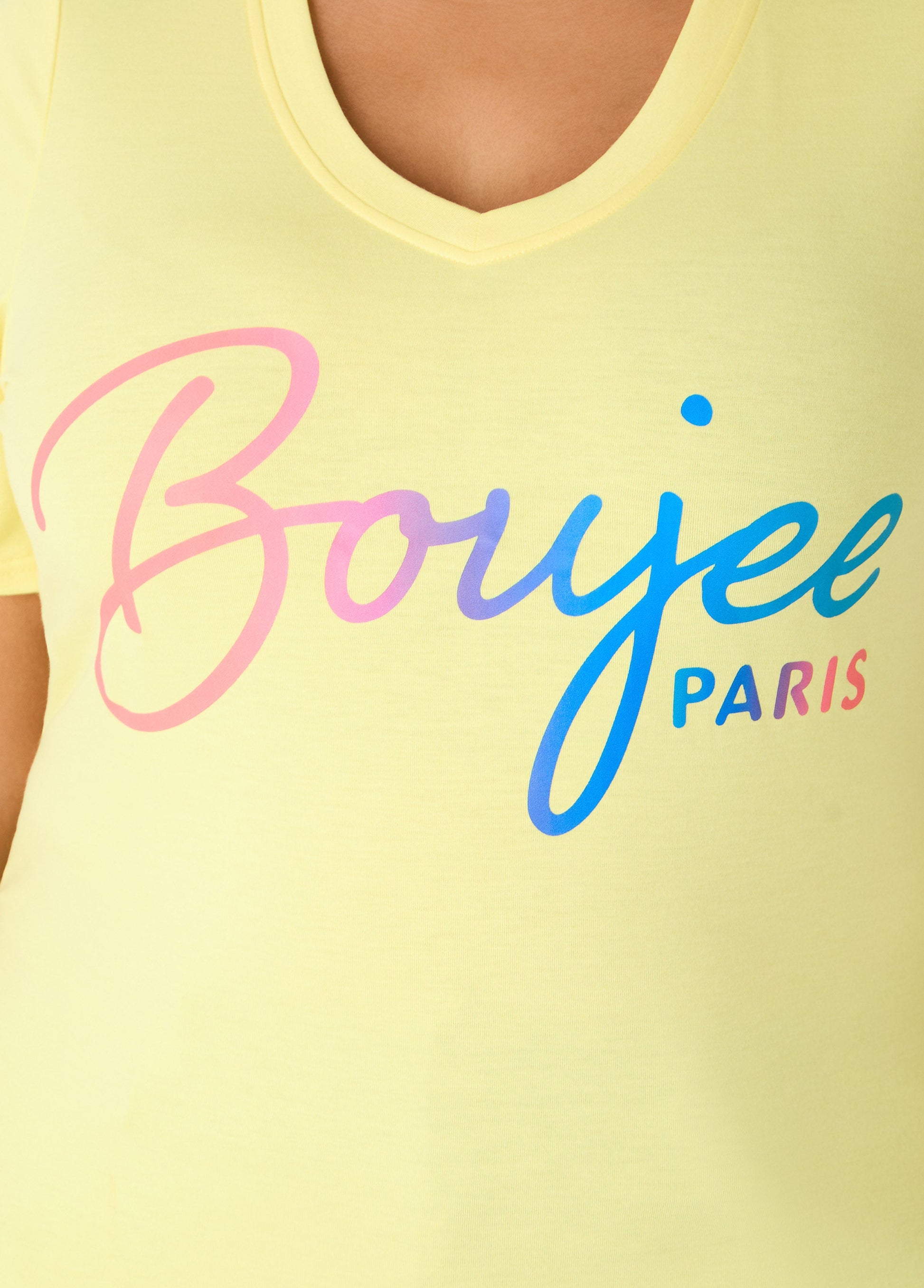 Ashley Stewart Boujee Paris Graphic Tee Canary Yellow