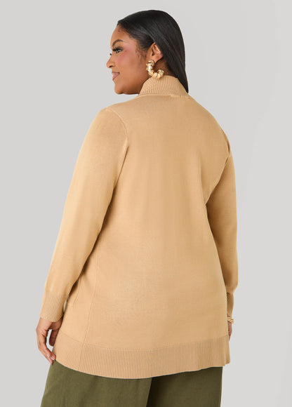 Ashley Stewart Open Front Cardigan Calypso Coral