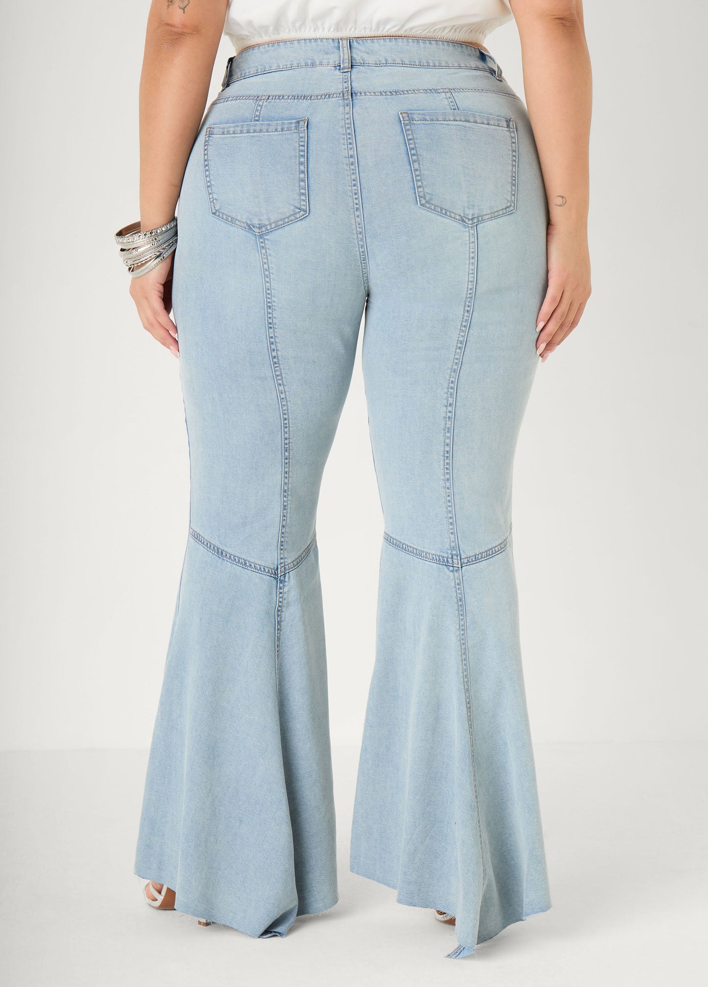 Ashley Stewart Seam Detailed Flared Jeans Vintage