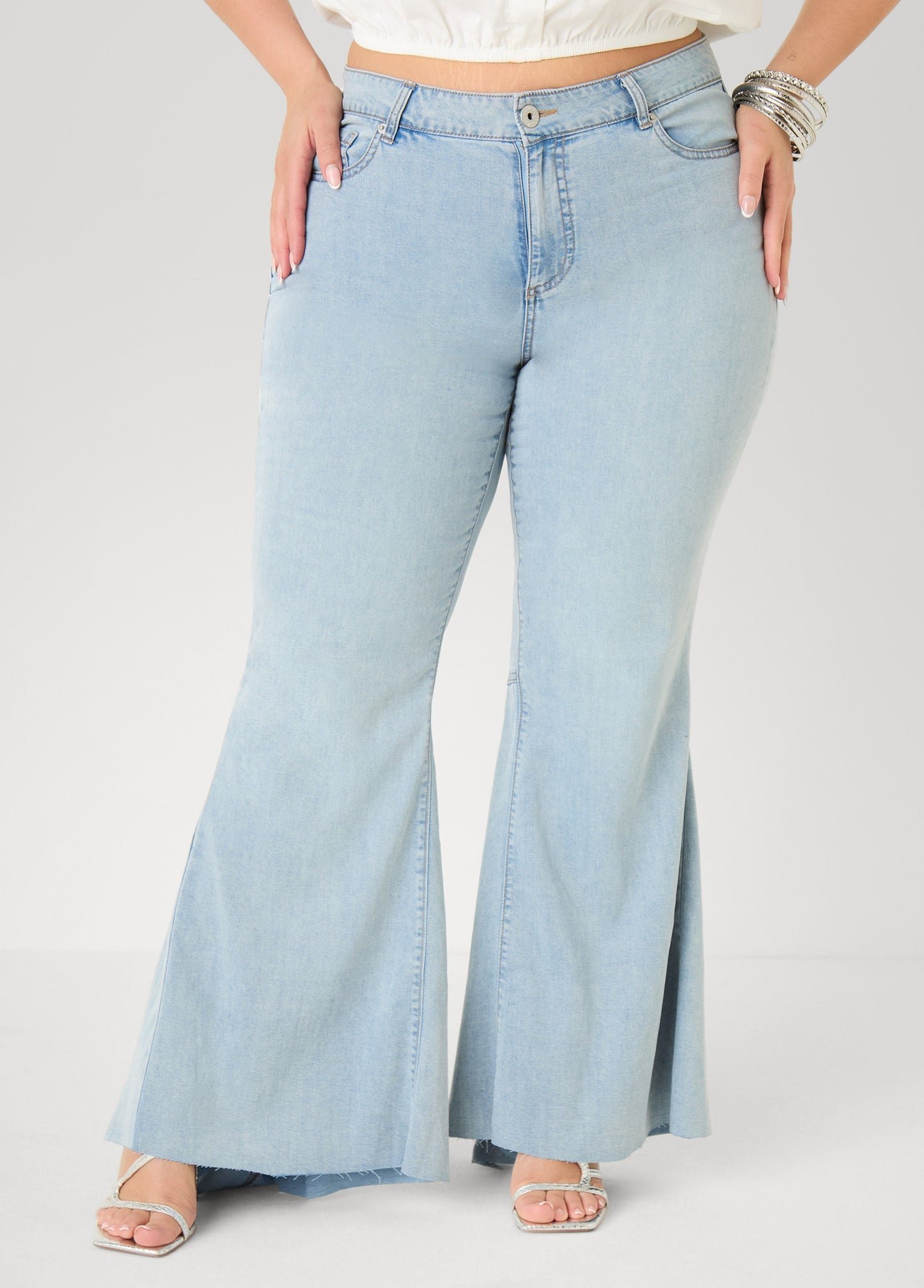 Ashley Stewart Seam Detailed Flared Jeans Vintage