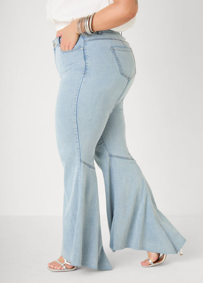 Ashley Stewart Seam Detailed Flared Jeans Vintage