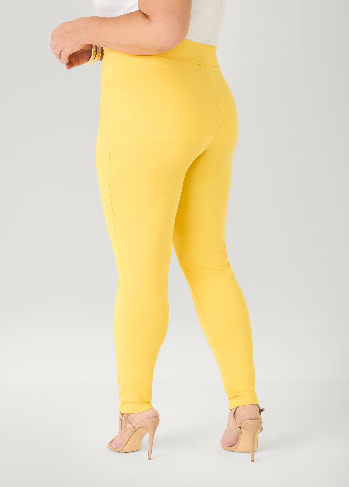 Ashley Stewart Seamed Ponte Leggings Spectra Yellow