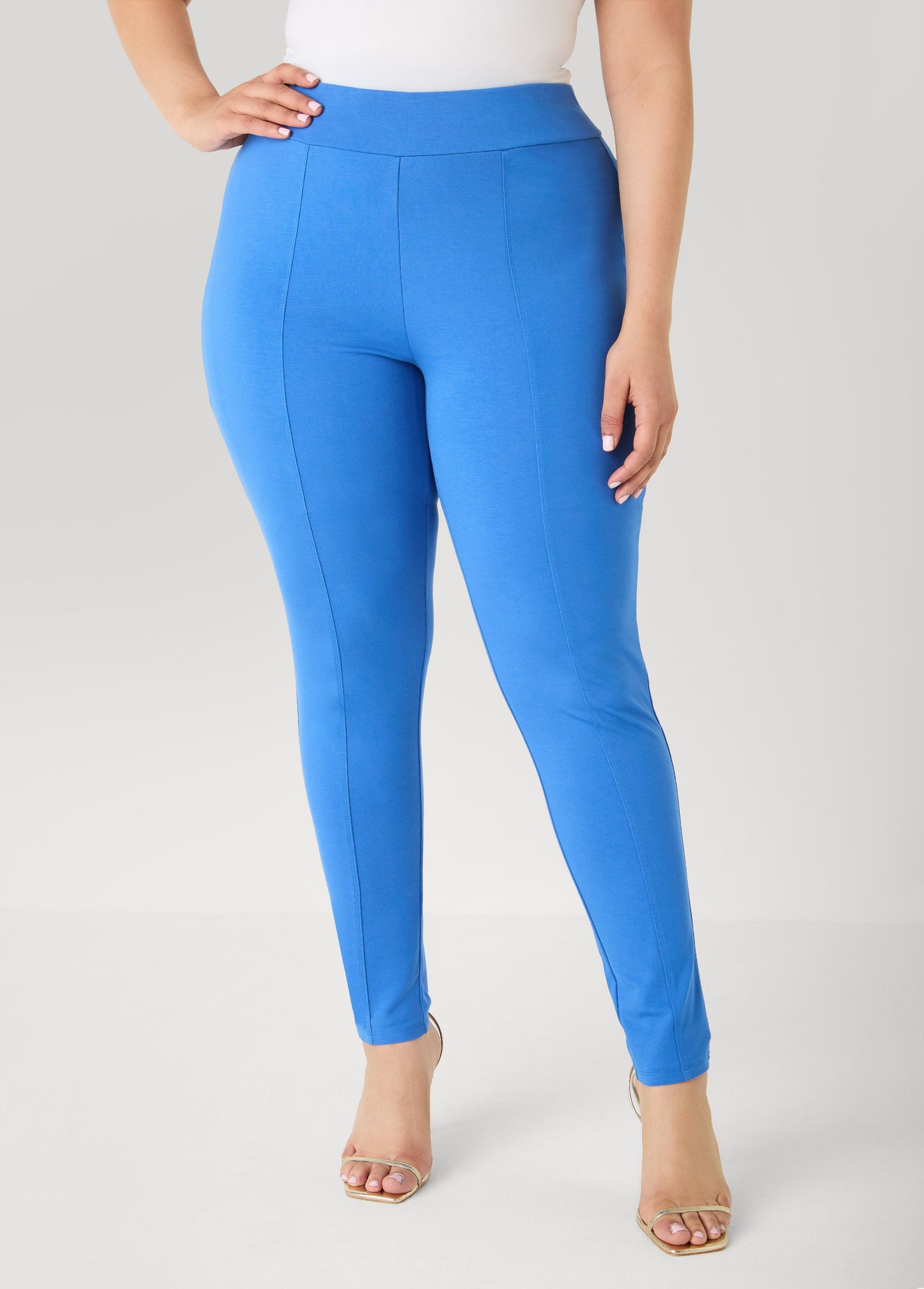 Ashley Stewart Seamed Ponte Leggings Spectra Yellow
