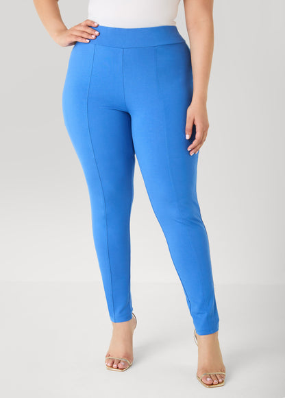 Ashley Stewart Seamed Ponte Leggings Spectra Yellow