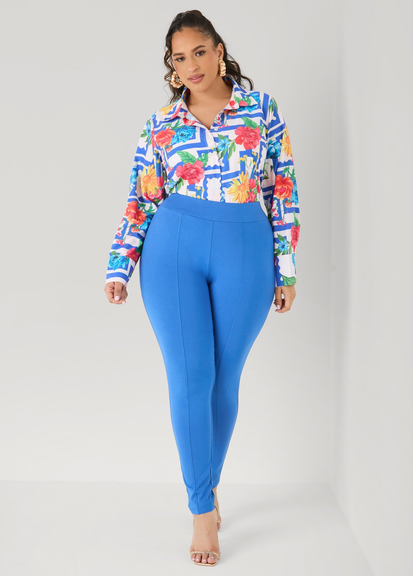Ashley Stewart Seamed Ponte Leggings Spectra Yellow