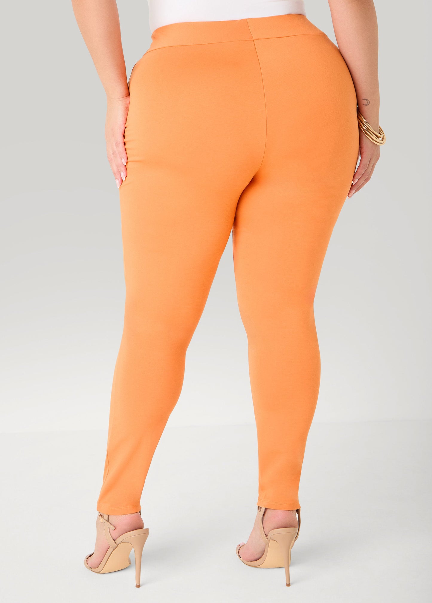 Ashley Stewart Seamed Ponte Leggings Spectra Yellow