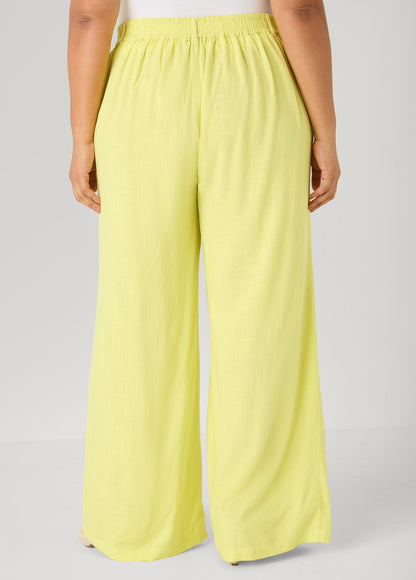 Ashley Stewart Linen Blend Wide Leg Pants White