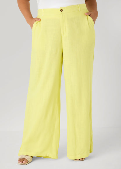 Ashley Stewart Linen Blend Wide Leg Pants White
