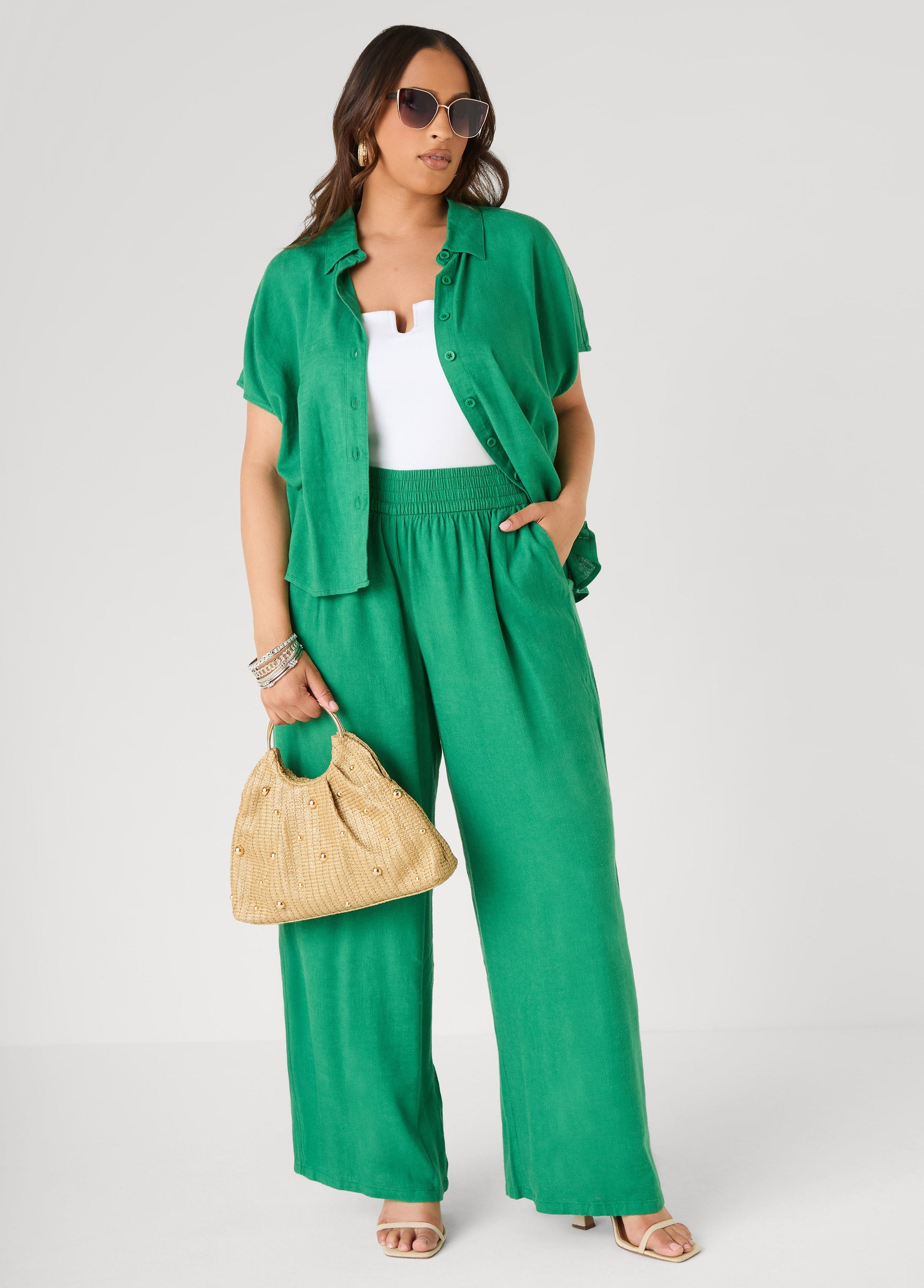 Ashley Stewart Linen Blend Pull On Pants Amazon