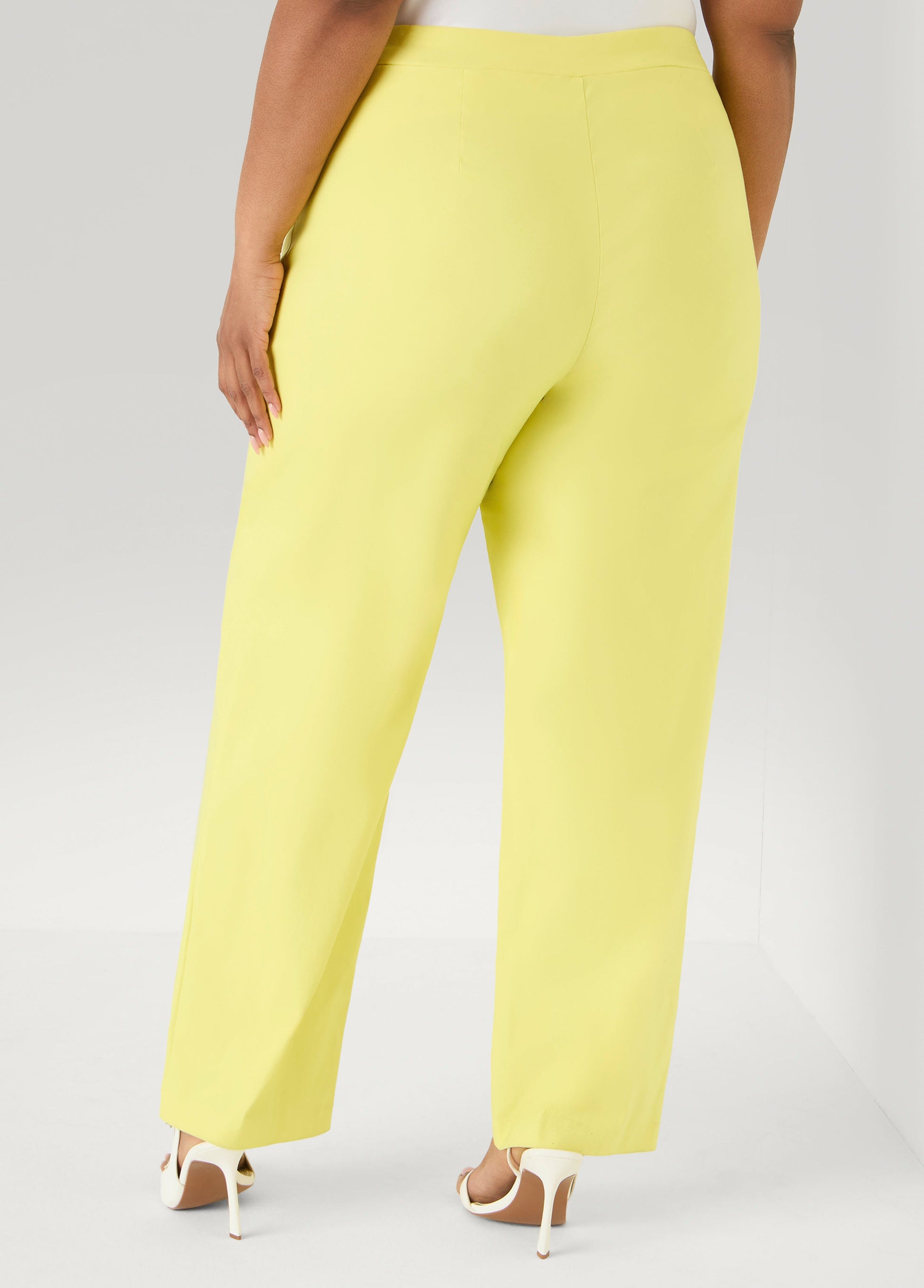 Ashley Stewart Millennium Straight Leg Trousers Canary Yellow