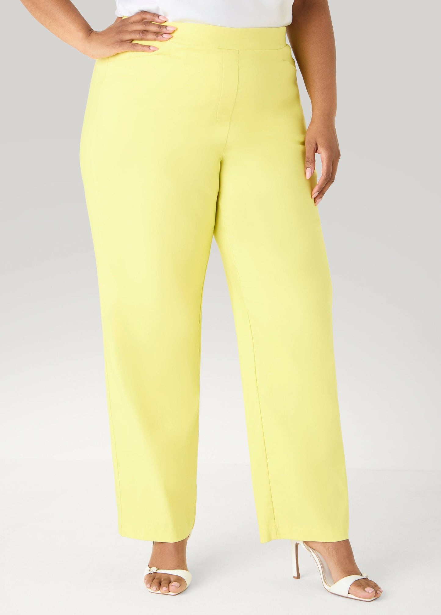 Ashley Stewart Millennium Straight Leg Trousers Canary Yellow