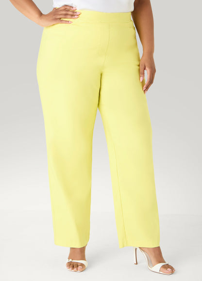Ashley Stewart Millennium Straight Leg Trousers Canary Yellow