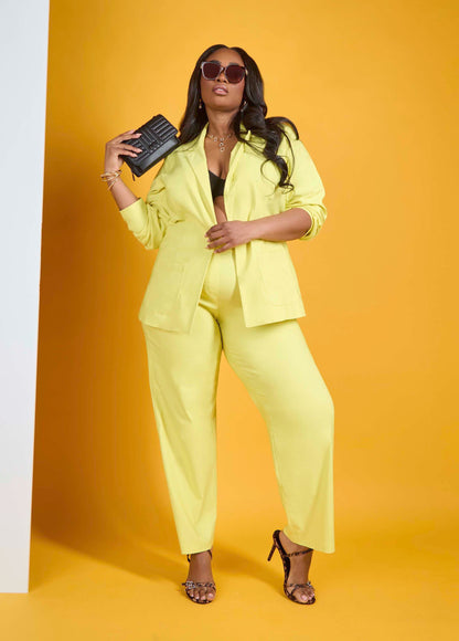 Ashley Stewart Millennium Straight Leg Trousers Canary Yellow
