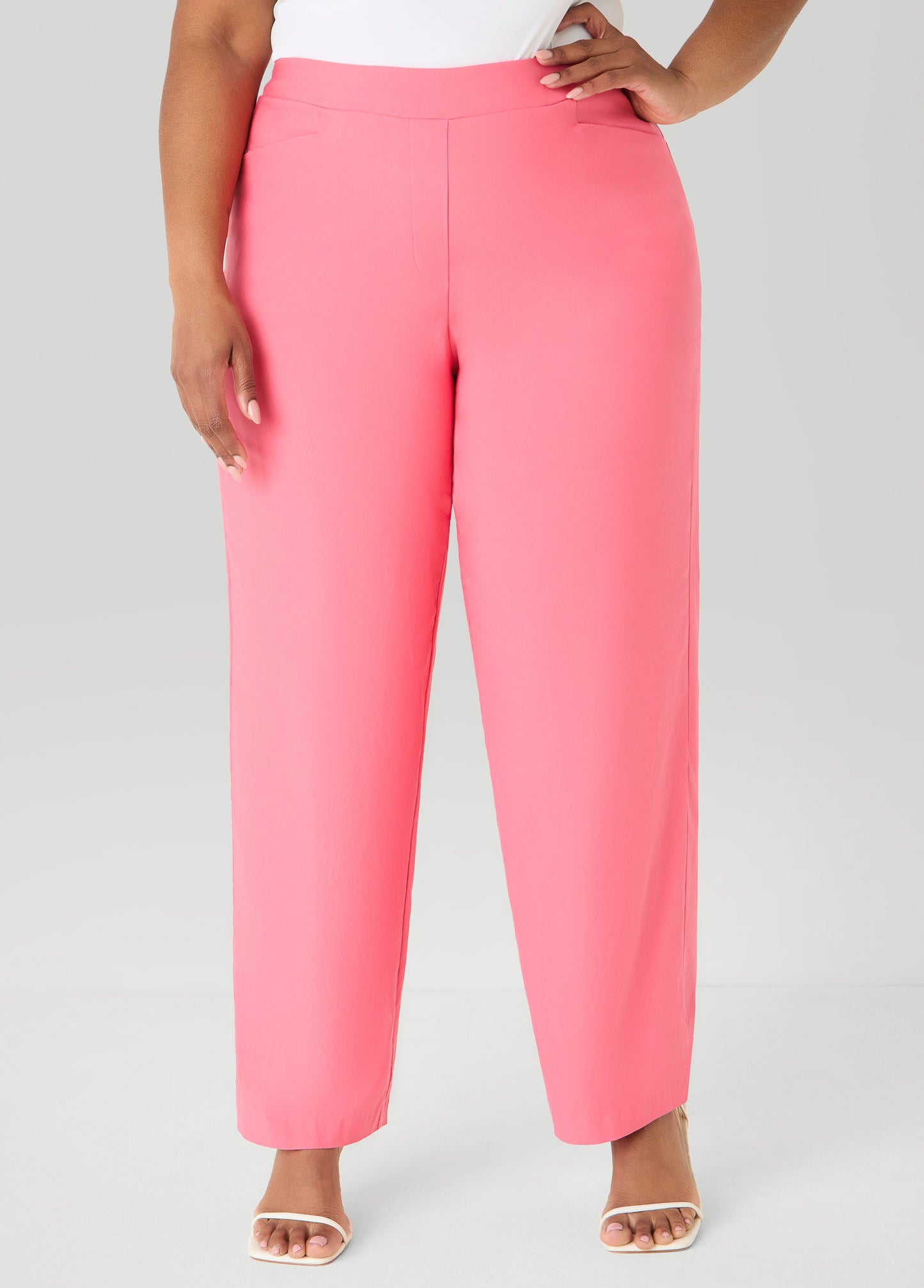 Ashley Stewart Millennium Mid Rise Trousers Persimmon Orange