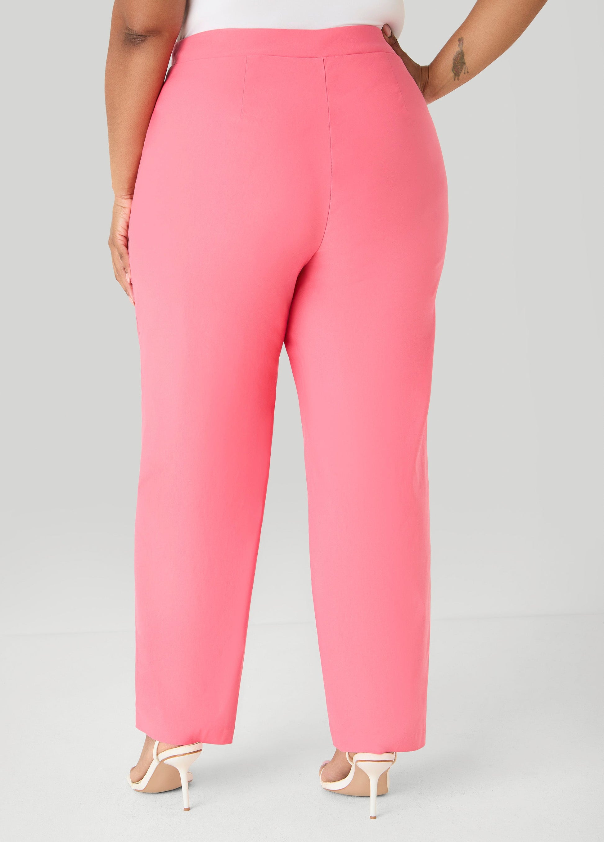 Ashley Stewart Millennium Mid Rise Trousers Persimmon Orange