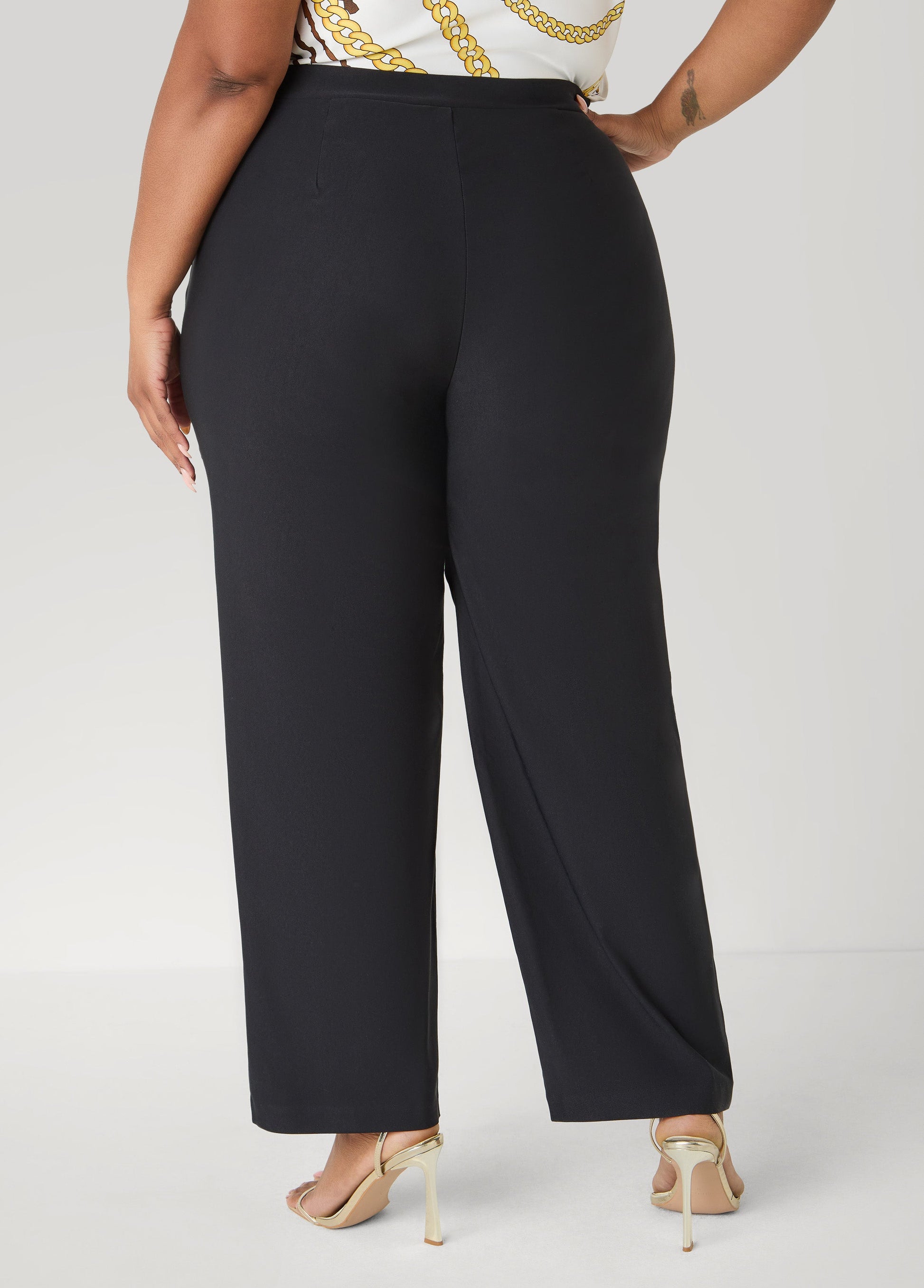 Ashley Stewart Millennium Short Pull On Trousers Black