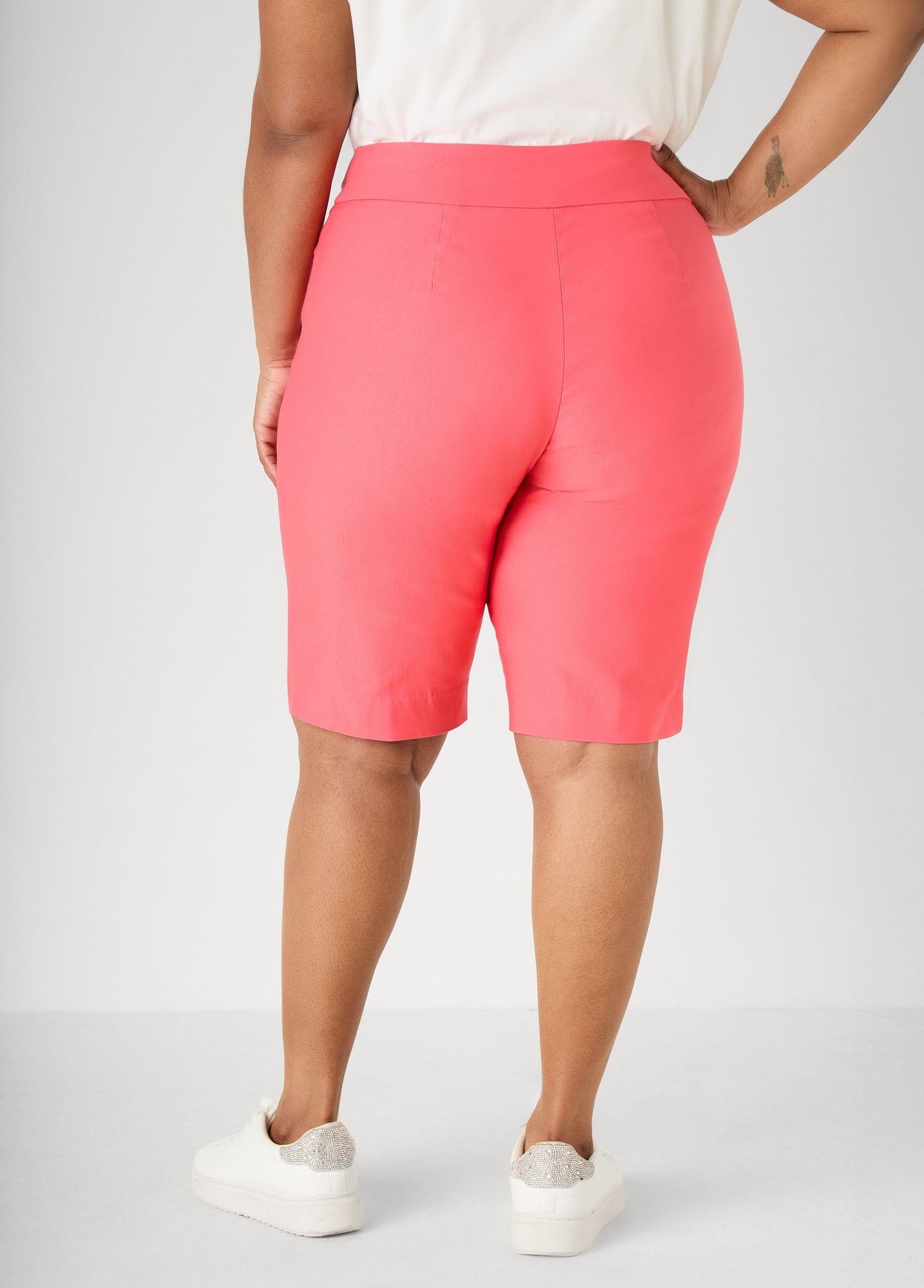 Ashley Stewart Millennium Pull On Bermuda Shorts Victoria Blue